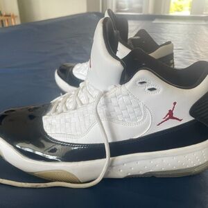 Mens White and Black Air Jordan Basketball Shoes